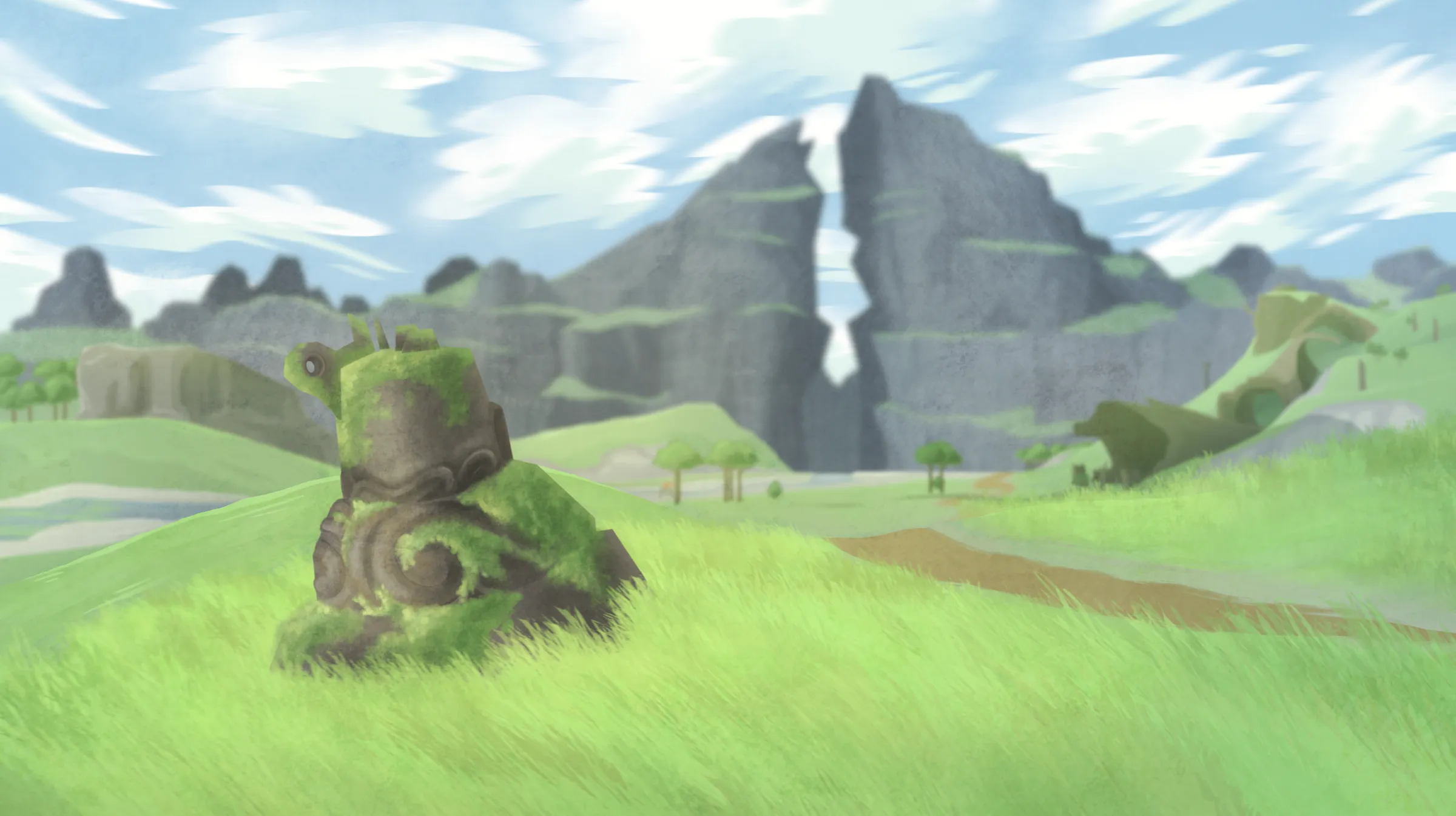Breath of the Wild Landscape Study — A digital painting study, set myself to strengthen observational work.