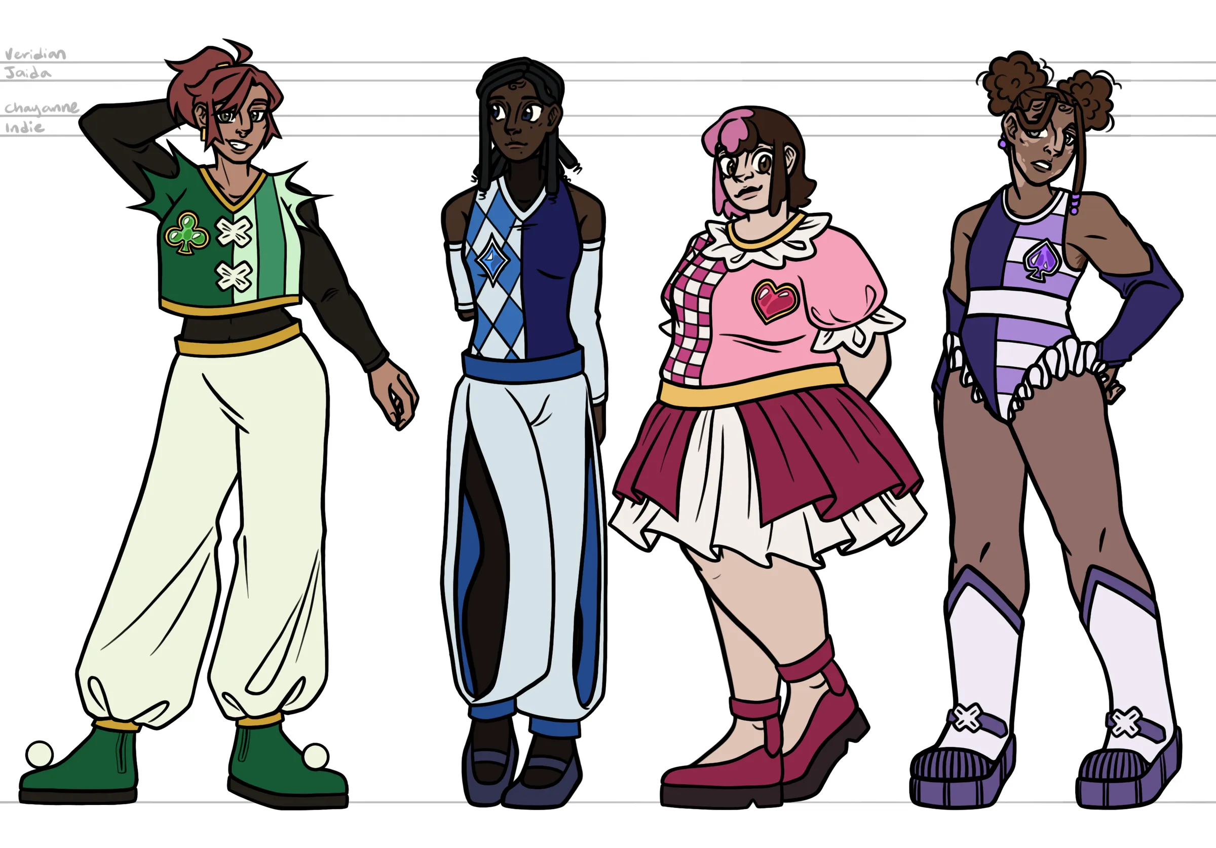The four magical girls in a second group lineup