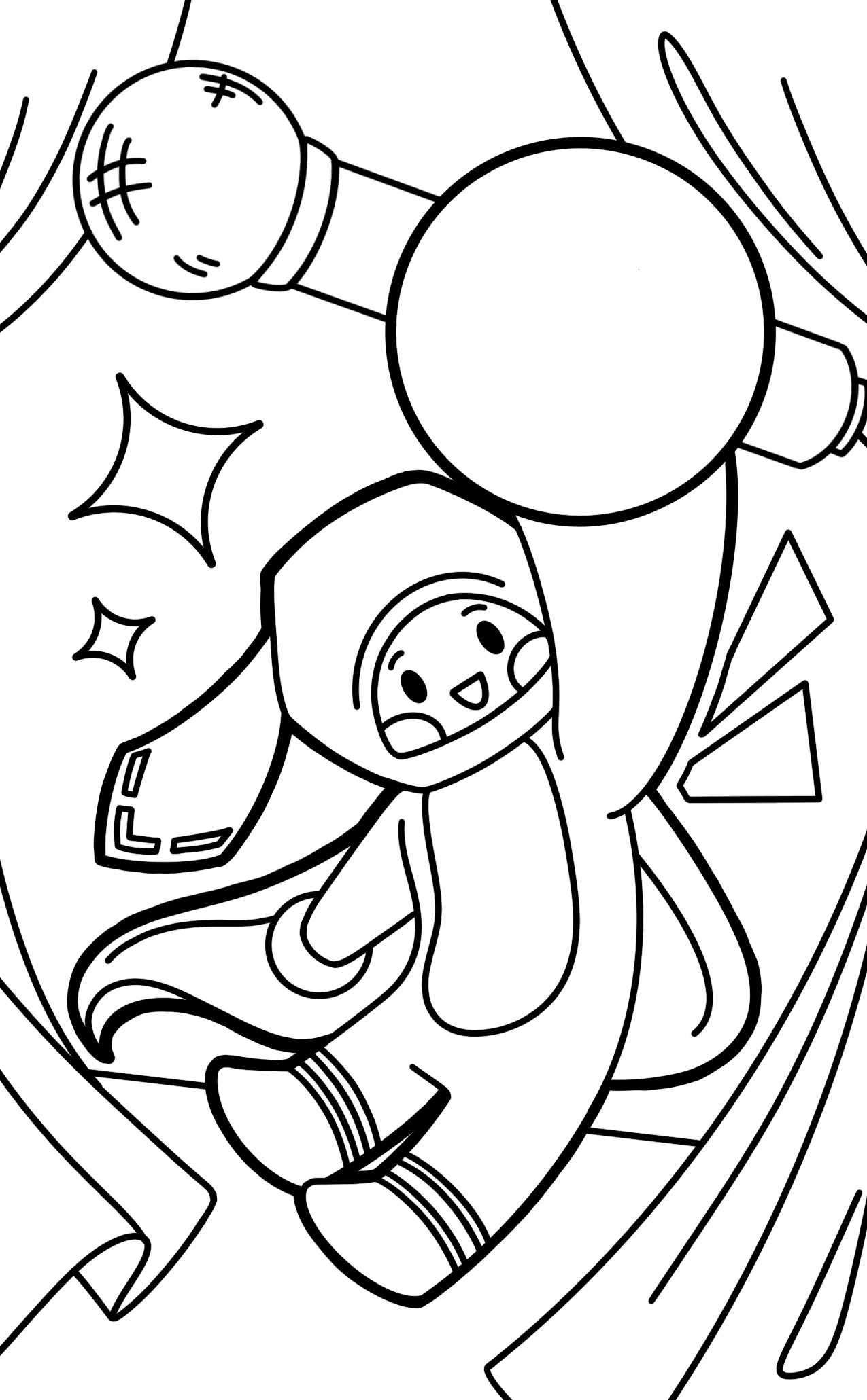 Coloring book page — line art of Bubby