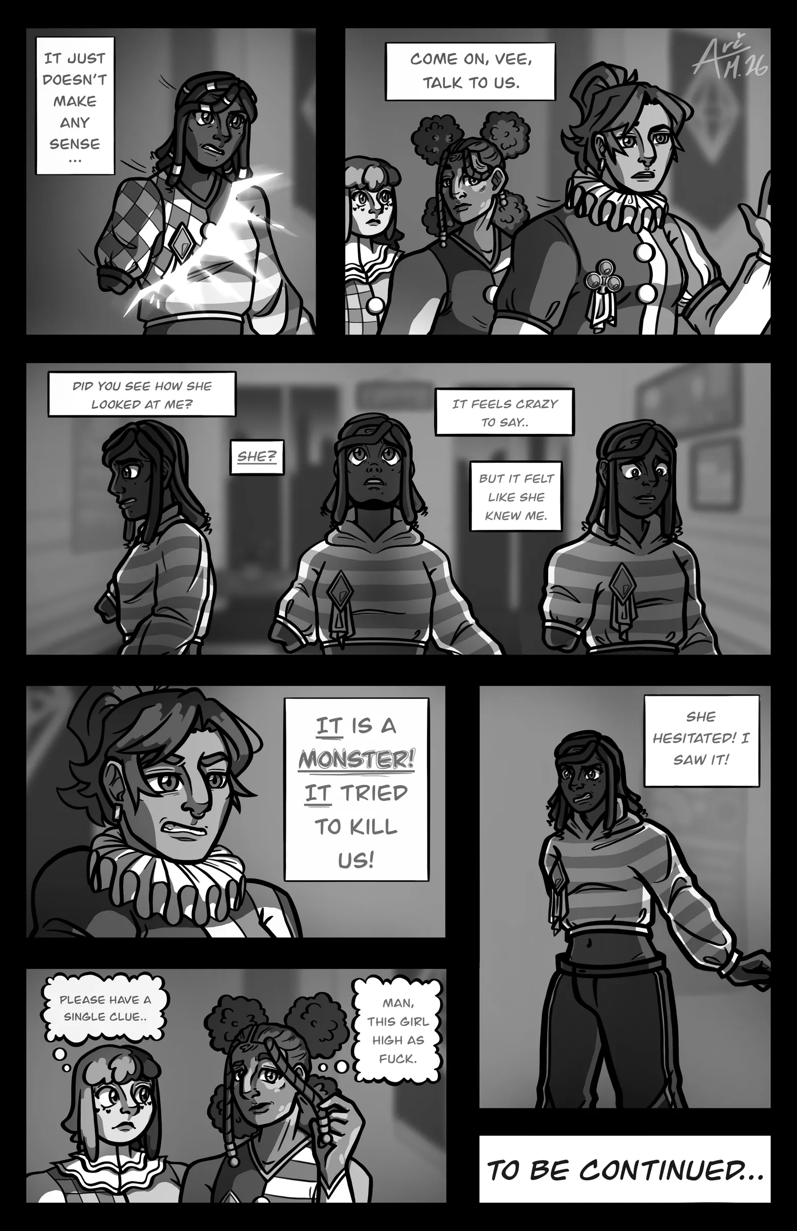 Greyscale version of the finished page