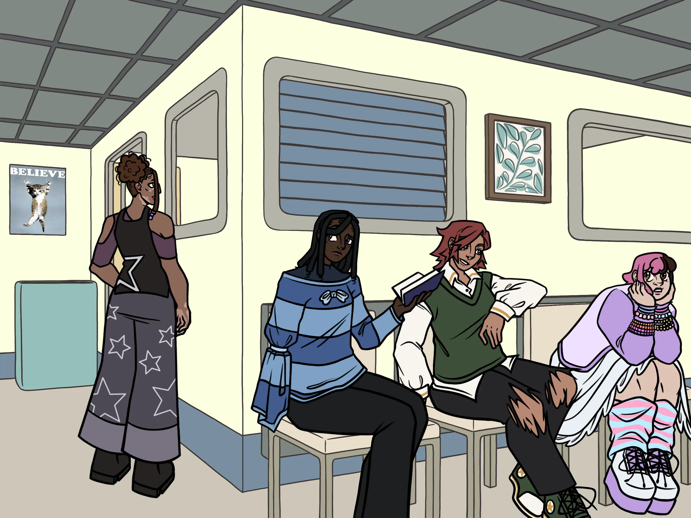 Flat colour pass over the sketch